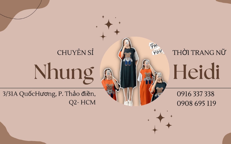 kho sỉ quần áo quảng châu Châu Nhung Heidi