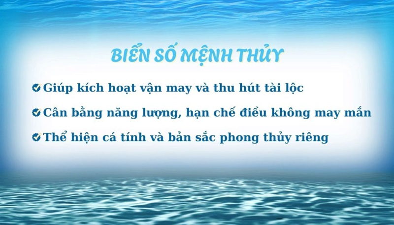 Lợi ích của việc chọn biển số xe hợp mệnh Thủy